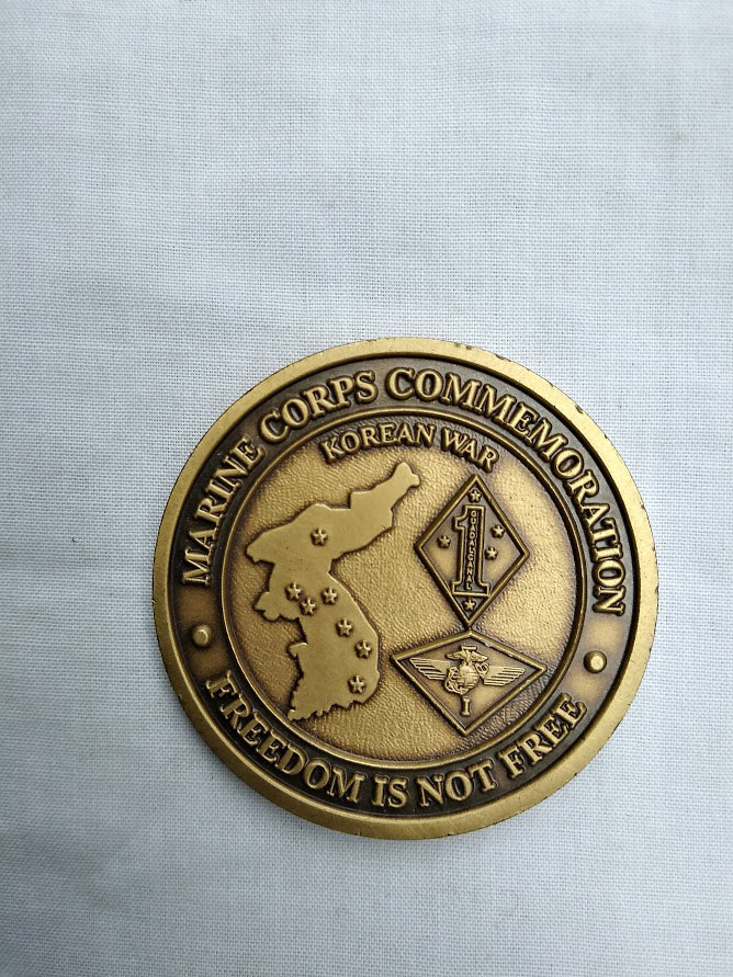 Marine Corps 50th Anniversary Commemoration Challenge coin - Freedom is not Free