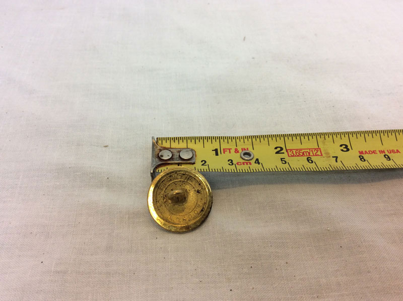 Royal company of Archers - uniform button with raised calligraphy writing