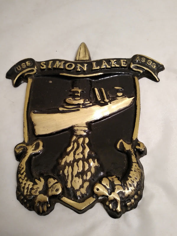 Solid Brass US Navy Ships Plaque USS SIMON LAKE AS33