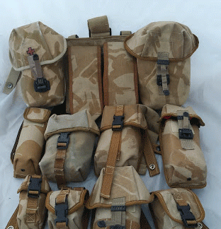 Tactical military utility pouches - desert camo