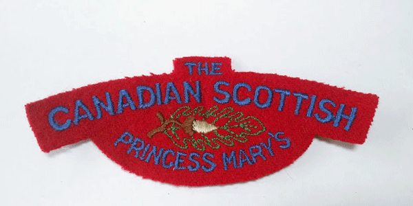 The Canadian Scottish Princess Mary's fabic shoulder title The Canadian Scottish Princess Mary's fabic shoulder title