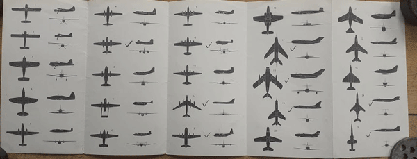 Royal Observer Corps Pocket silhouettes primary list aircraft 326L issue 4 Nov 1957 Royal Observer Corps Pocket silhouettes primary list aircraft 326L issue 4 Nov 1957