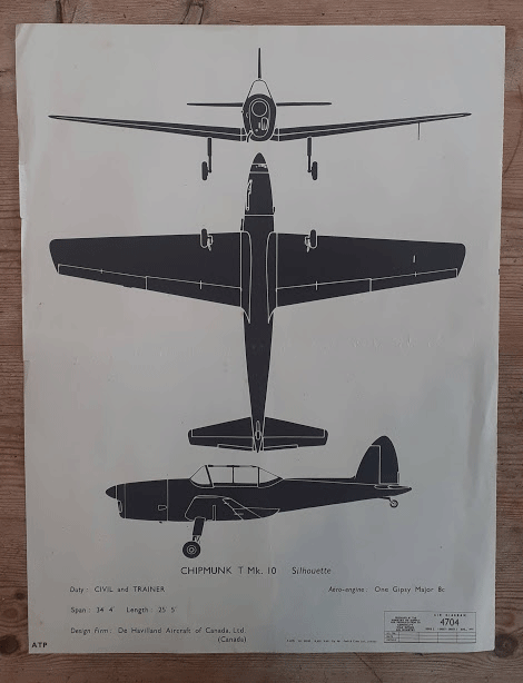 aircraft silhouette identification CHIPMUNK T Mk.10 aircraft silhouette identification CHIPMUNK T Mk.10