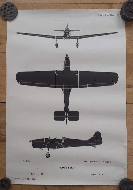 aircraft silhouette identification poster MAGISTER 1 aircraft silhouette identification poster MAGISTER 1