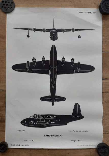 aircraft silhouette identification poster SANDRINGHAM aircraft silhouette identification poster SANDRINGHAM