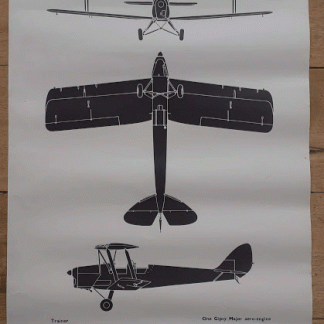 aircraft silhouette identification poster TIGER MOTH I & II