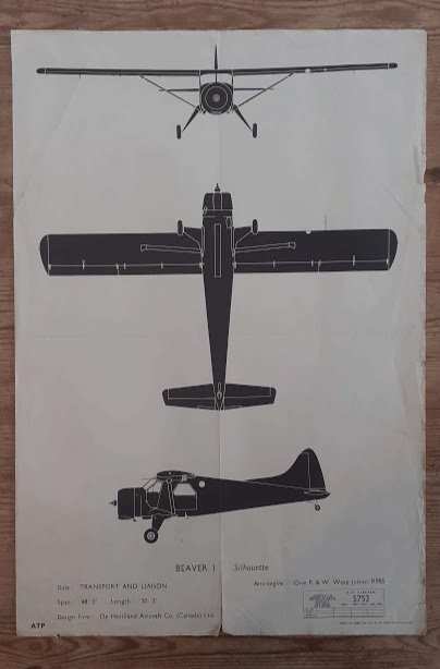 aircraft silhouette recognition poster BEAVER I aircraft silhouette recognition poster BEAVER I