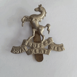 Genuine WW1 The Queen's Own Royal West Kent cap badge