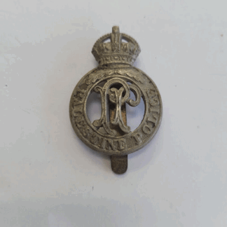 Palestine Police cap badge kings crown
