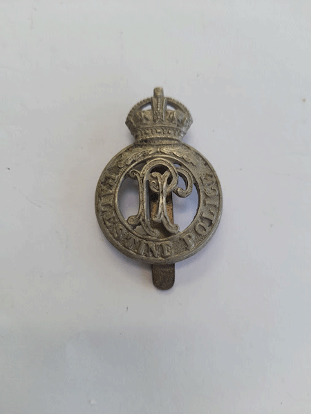 Palestine Police cap badge kings crown Palestine Police cap badge kings crown