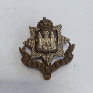 Genuine East Surrey cap badge kings crown
