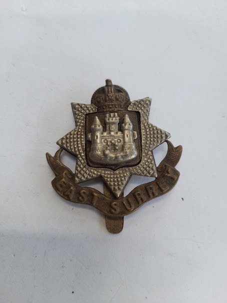 Genuine East Surrey cap badge kings crown Genuine East Surrey cap badge kings crown