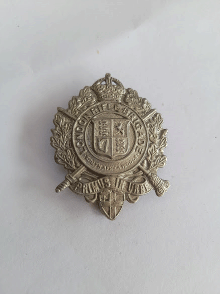 Genuine King's Crown London Rifle brigade cap badge Genuine King's Crown London Rifle brigade cap badge