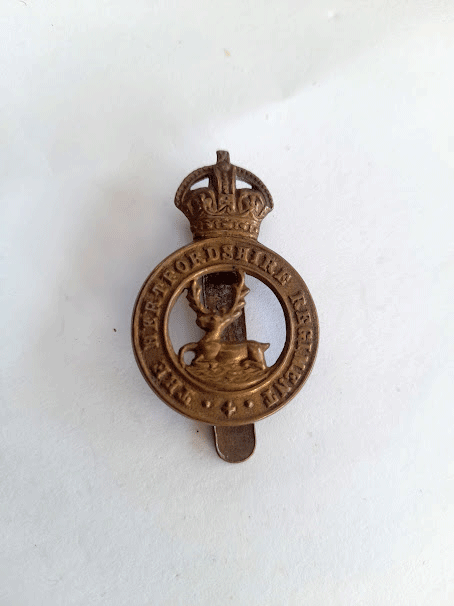 WW2 Genuine The Hertfordshire Regiment cap badge WW2 Genuine The Hertfordshire Regiment cap badge